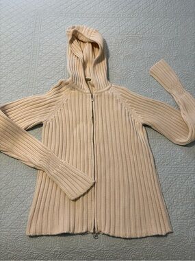 Vintage J Crew hooded full zip sweater. Size small.